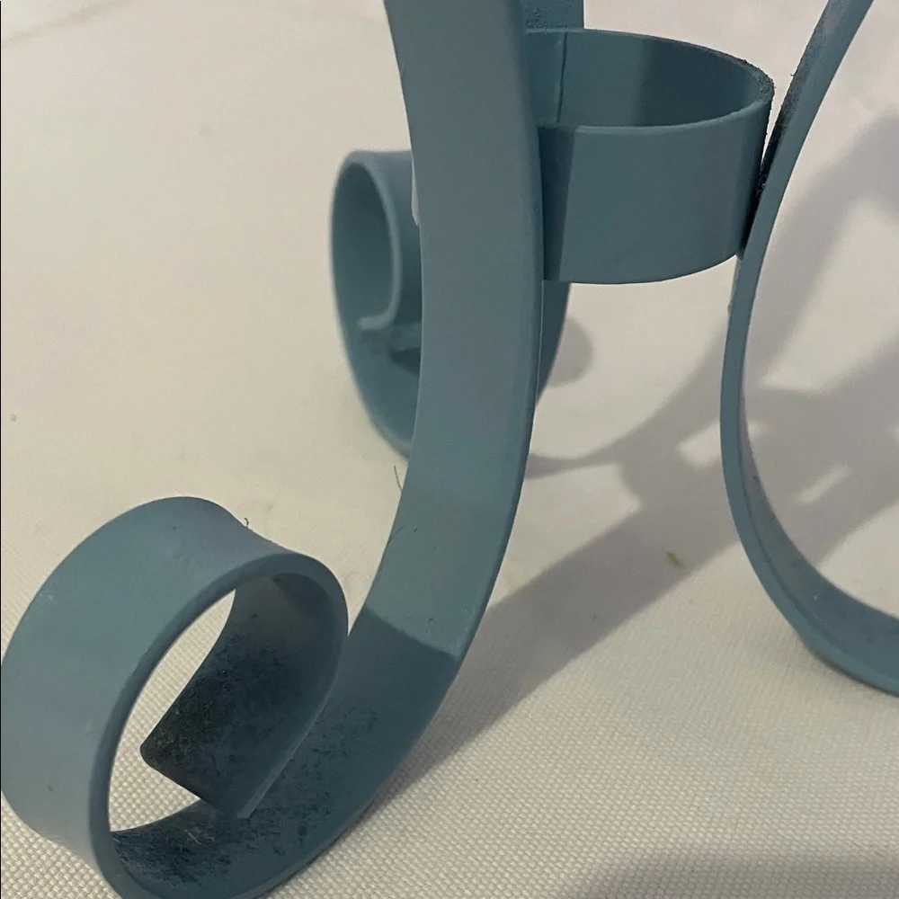 Tall Blue Metal Candle pillar Holder